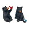 Set of 2 Black Bear Statues with Birds, 5” Tall – Rustic Resin Animal Decor
